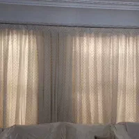 پرده حریر نخ هنوز شسته نشده