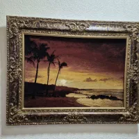 تابلو فرش منظره غروب آفتاب