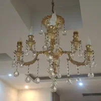 لوستر 4 شاخه 8 شعله برنجی طلایی