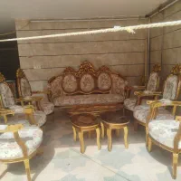 مبل سلطنتی 9نفره سالم چوب راش|مبلمان خانگی و میز عسلی|اقبالیه, |دیوار