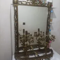 آیینه شمعدون برنجی اصل