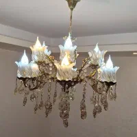 لوستر برنجی ۶ شاخه ۱۲ شعله