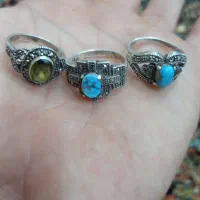 انگشتر زنانه فیروزه نیشابور و زبرجد|جواهرات|اهواز, فتح|دیوار