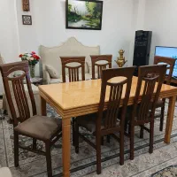 میز ناهار خوری ۶ نفره همراه شیشه