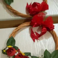 حلقه گل رو دری ویژه یلدا و کادو روز مادر|گل مصنوعی|رشت, معلم|دیوار