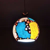 لوستر طرح چوب و رنگی|لوستر و چراغ آویز|بجنورد, |دیوار