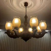 لوستر چوبی هشت شاخه