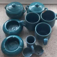 ظروف سرامیک آبی قدیمی