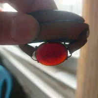 عقیق سرخ یمنی/حکاکی شده/چرم درجه یک