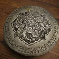 قلم‌زنی قدیمی اصیل قاجاری  طرح بزم درباری