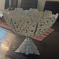 میوه خوری مس روکش نقره ملیله کاری