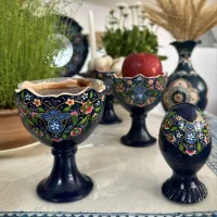 هفت سین نقاشی شده طرح گل و پرداز