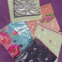 روسری ساتن دور دست دوز