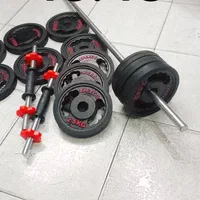 ۱۲عددوزنه۲.۵کیلویی با دمبل و هالتر۱/۵متری|تجهیزات ورزشی|تهران, افسریه شمالی|دیوار