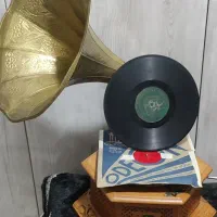 گرامافون کوکی هندلی عتیقه کلکسیونی سالم تمیز