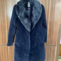 پالتو مخمل سرمه ای سایز ۳۸