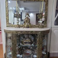 آیینه کنسول ساعت شمعدان برنجی(برنز)