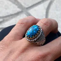 انگشتر فیروزه نیشابور عنکبوتی