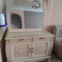 آینه کنسول سالم بدون شکستگی با شمعدانی کریستال