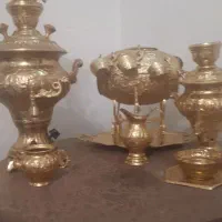 سماور برقی مسی به همراه سماور کوچک و شربت خوری|سماور، چای‌ساز، قهوه‌ساز|تهران, پونک|دیوار