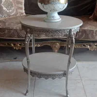 میز مرمر نقره ای