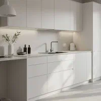 ۴مترکابیت زمینی ۴ متر کابینت هوایی ام دی اف سفید