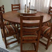 میز غذاخوری شش نفره باصفحه گردون