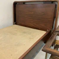 تخت ۱ نفره چوبی|تخت و سرویس خواب|چمستان, |دیوار