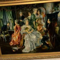 تابلو فرش بزرگ دستباف شاعران فرانسوی