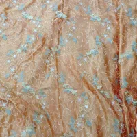 نارنجی گل دار|پرده، رانر، رومیزی|اهواز, کیان اباد|دیوار