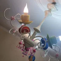 لوستر فلزی فانتزی چهار شاخه
