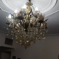 لوستر برنزی آنتیک ۶ شاخه ۱۲ لاله|لوستر و چراغ آویز|تهران, باغ فیض|دیوار