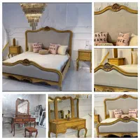 سرویس خواب کلاسیک ابزاری فرانسوی چنگی سه گل چوبی|تخت و سرویس خواب|قم, قلعه کامکار|دیوار