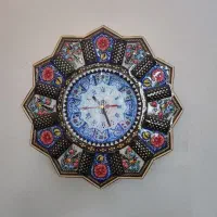 ساعت دیواری خاتم‌کاری و گل‌ومرغ اصفهان بسیار شیک