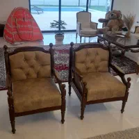 مبلهای مینی مال فرانسوی دسته چوبی|مبلمان خانگی و میز عسلی|ارومیه, |دیوار