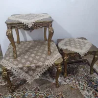 فروش جلو مبلی وعسلی دوعدد عسلی به همراه رومیزی