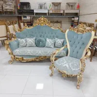 مبل سلطنتی هفت نفره ورق طلا بسیار آنتیک