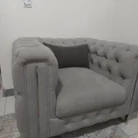 مبلمان راحتی چستر ۶ نفره رنگ طوسی پایه استیل|مبلمان خانگی و میز عسلی|ملارد, |دیوار