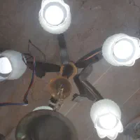 دو عدد لوستر آویز برنجی ۵شاخه طلایی در حد نو|لوستر و چراغ آویز|بندر کنگان, |دیوار