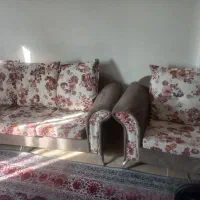 مبل ۷نفره همراه با میز ناهارخوری و ۴عدد صندلی|مبلمان خانگی و میز عسلی|هشتگرد, شهرک ارم شرقی|دیوار