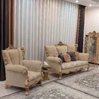 مبل 7 نفره استیل+جلومبلی+2 عسلی+بوفه کاور مبل|مبلمان خانگی و میز عسلی|گلستان (تهران), |دیوار