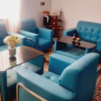 مبلمان طرح اطلس آبی فیروزه ای|مبلمان خانگی و میز عسلی|نیشابور, مازول|دیوار