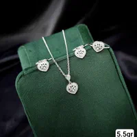 نیم ست طرح قلب شفاف جنس نقره مدل نبض شب ۱۰۰۲|بدلیجات|تبریز, |دیوار