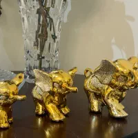 مجسمه دکوری طرح فیل سه تایی