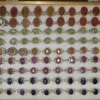 انگشترهای نقره کاردست بانگین های معدنی