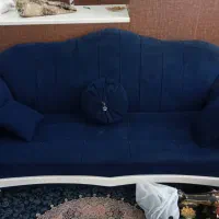 مبل قهوه ایی ۷نفره با میز وسط.وسرمه ایی۴تومن|مبلمان خانگی و میز عسلی|کرج, حیدرآباد|دیوار