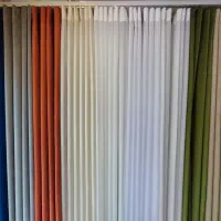 پرده آماده مخمل کتان هازان