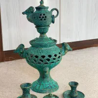 سرویس سماور سفالی تزیینی