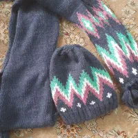 تونیک بافت با شال کلاه با طرح جدید