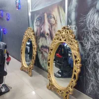 دو عدد آینه سلطنتی دستساز با چوب راش درجه یک